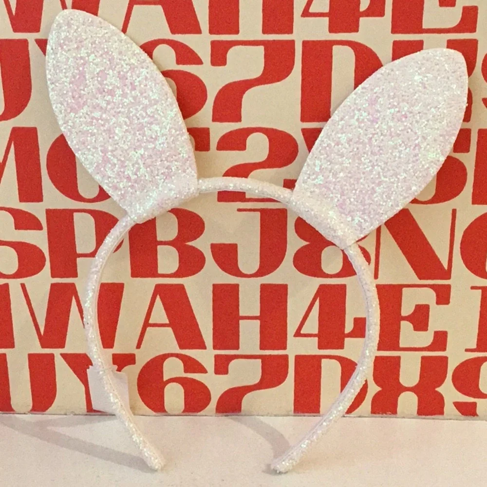 Sparkle Sisters Glitter Bunny Ears Headband, NWT